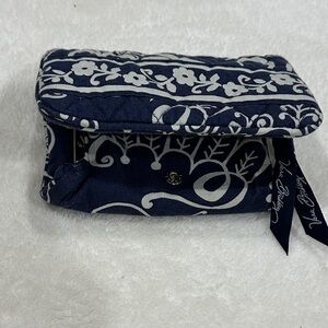 Vera Bradley Navy and White Floral Cosmetic Bag